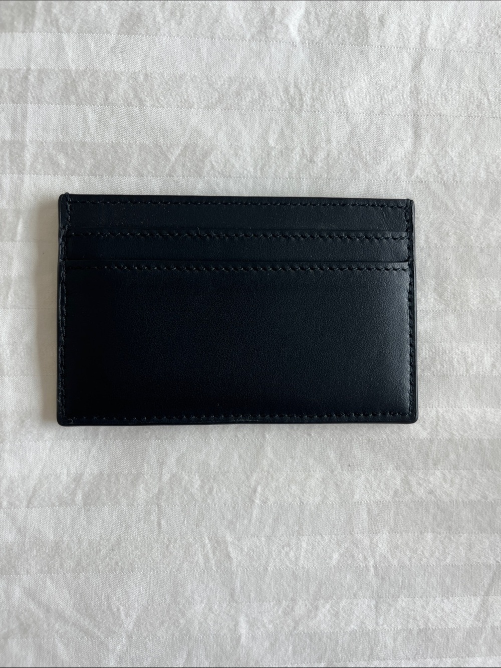 Alexander McQueen Black Leather Card Sleeve with White Logo - Picture 2 of 3